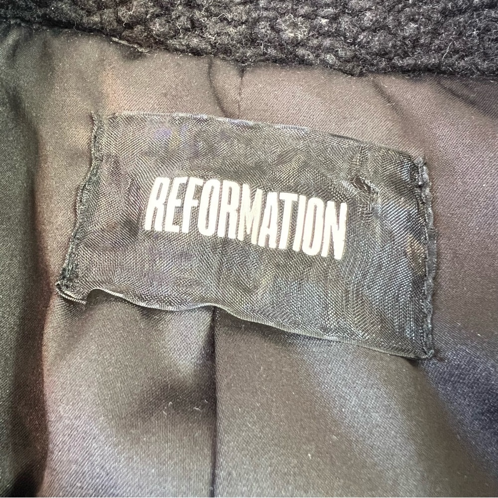 Reformation Faux Shearling Teddy Sherpa Jacket Black Size X-small - Picture 6 of 10